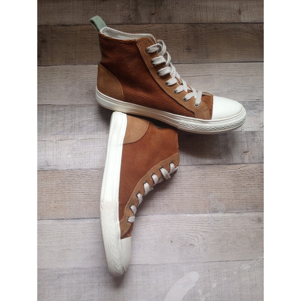 Mini Boden Corduroy High Top Sneakers Womens 5.5 EU 36 Fall Casual Shoes